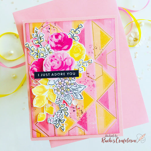 🌸 Flowery Greeting Card – “I Just Adore You”
