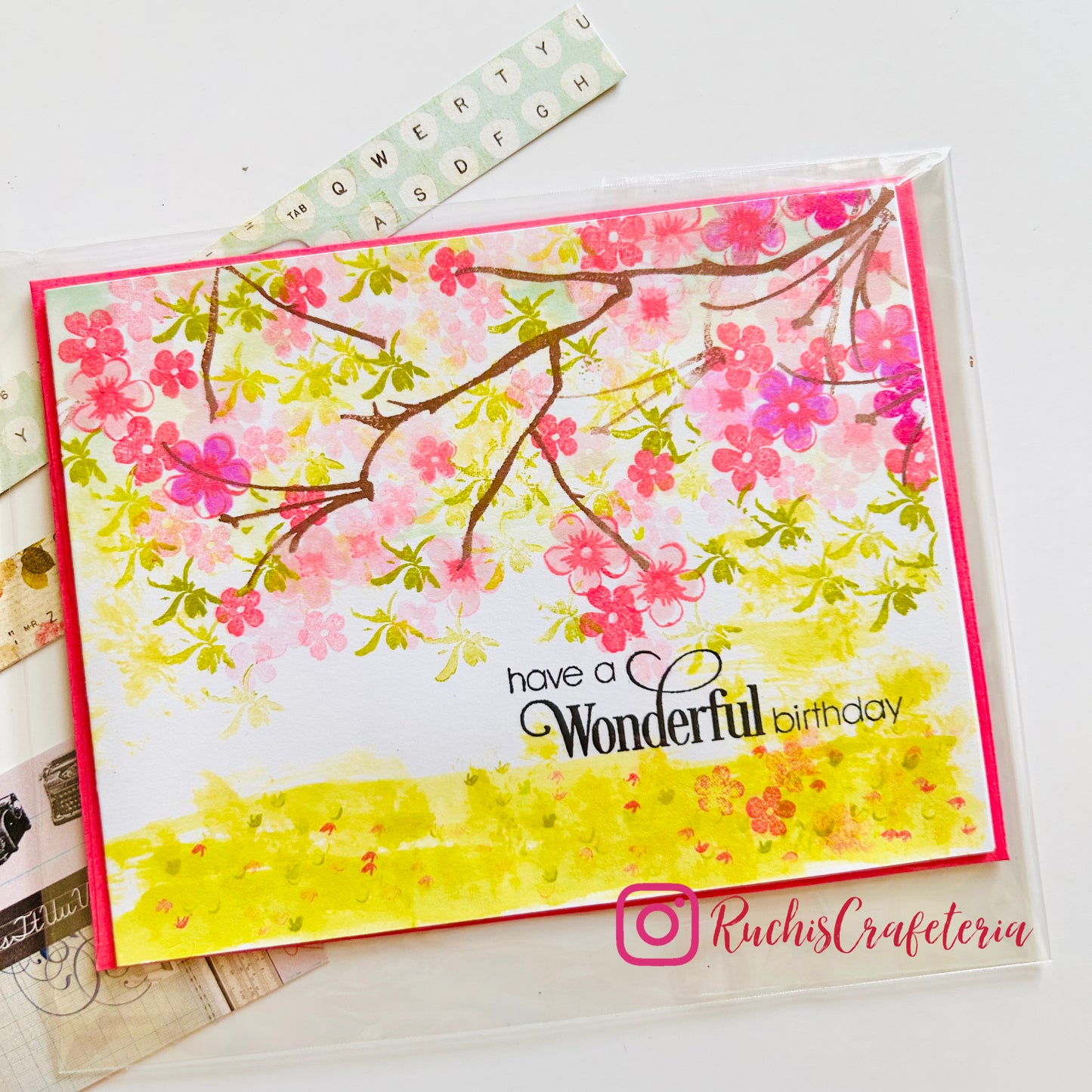 Handmade Birthday Card – Spring Garden Blooms 🌸🌿