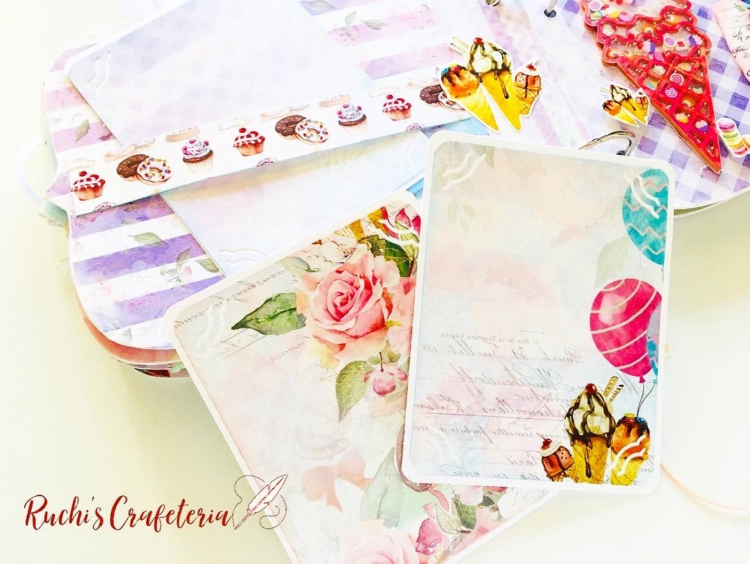 🍬 Treasure of Sweets – Handcrafted Shabby Chic Chipboard Album