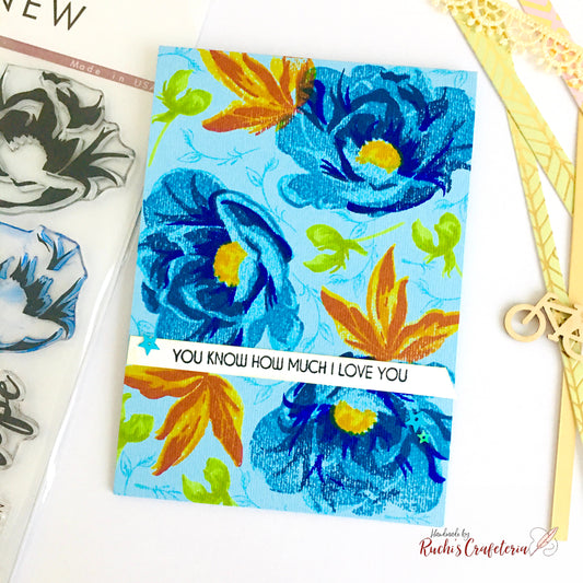 💙 You Know How Much I Love You – Handmade Floral Card in Blue