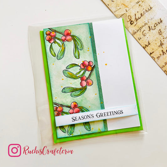 Handmade Seasons Greetings Card 🍃🎄