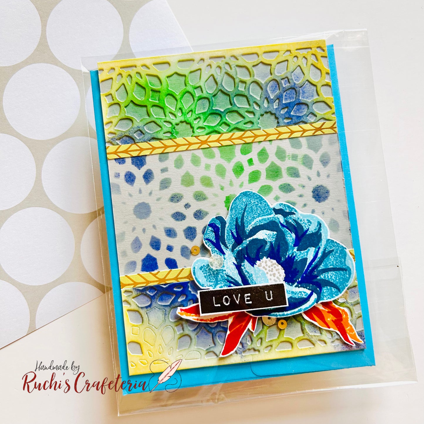 🌿 Greeting Card – “LOVE U”