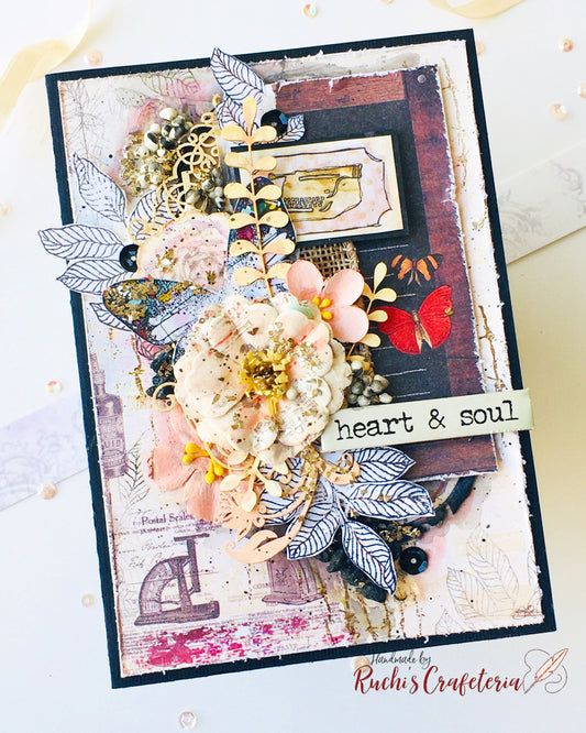 🎨 Mixed Media Greeting Card – “Heart & Soul”