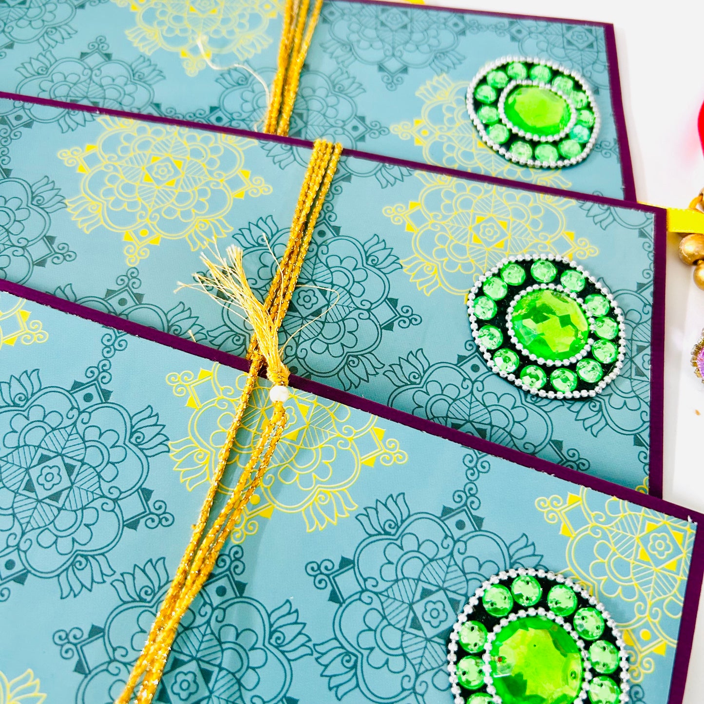 Festive Shagun Envelopes – Traditional Prints & Stone Motifs ✨💌 - Set of 3