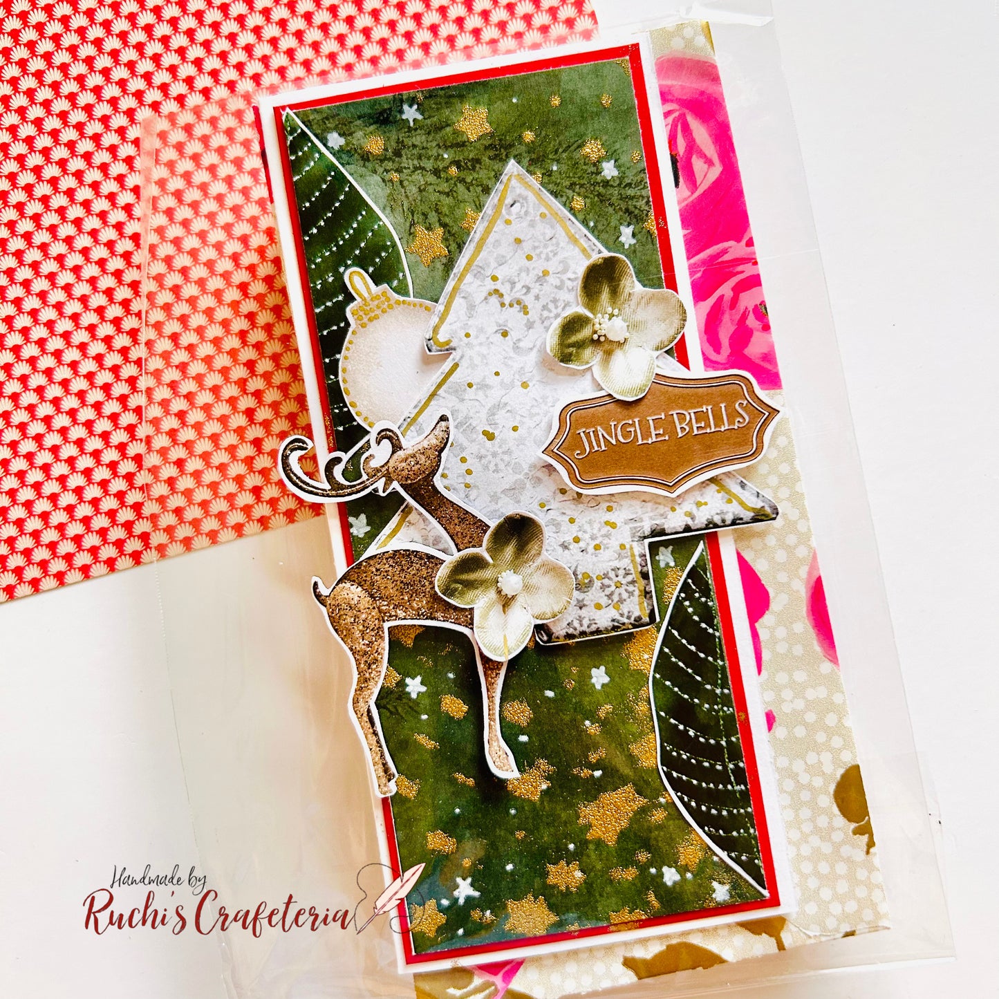 🎄🦌 Jingle Bells – Handmade Christmas Card