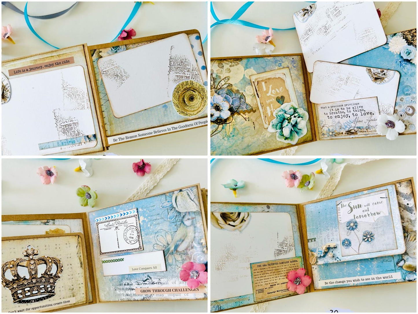 📖 Handmade Mini Scrapbook Album – 'In The Moment'
