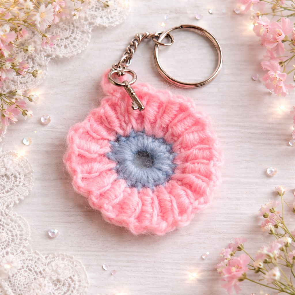 Crochet Pink Paradise Keychain