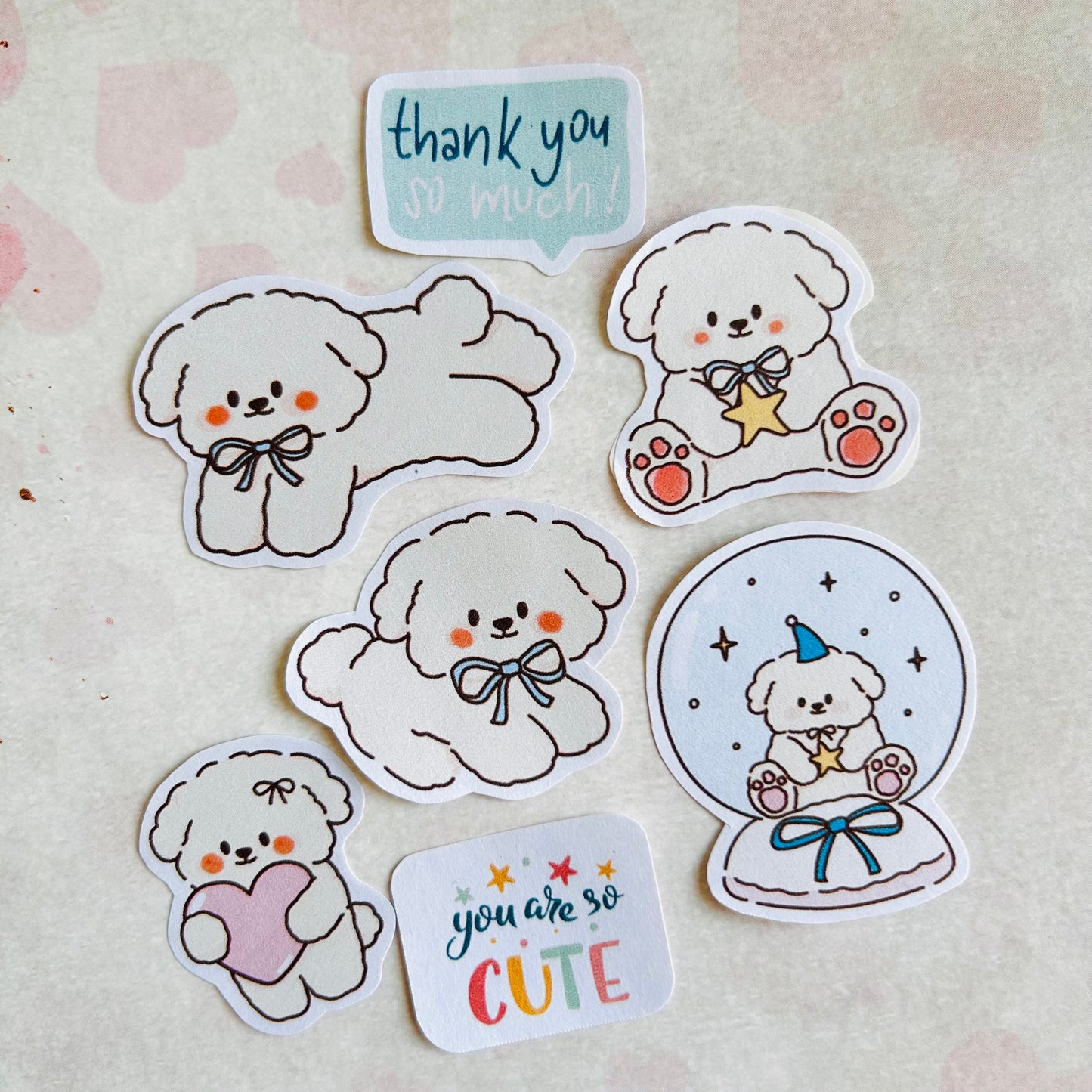 🐾🎀 You are So Cute! Doggies StiKars (Set of 7)