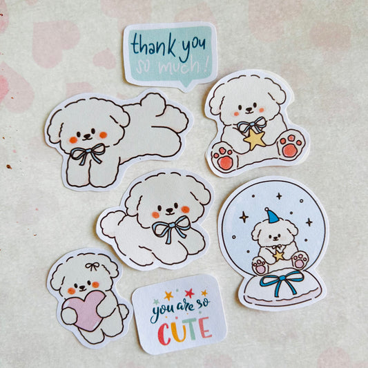 🐾🎀 You are So Cute! Doggies StiKars (Set of 7)