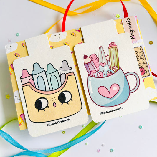 “Desk Buddies” for Creative Chapters Set of 2 Magnetic Bookmarks