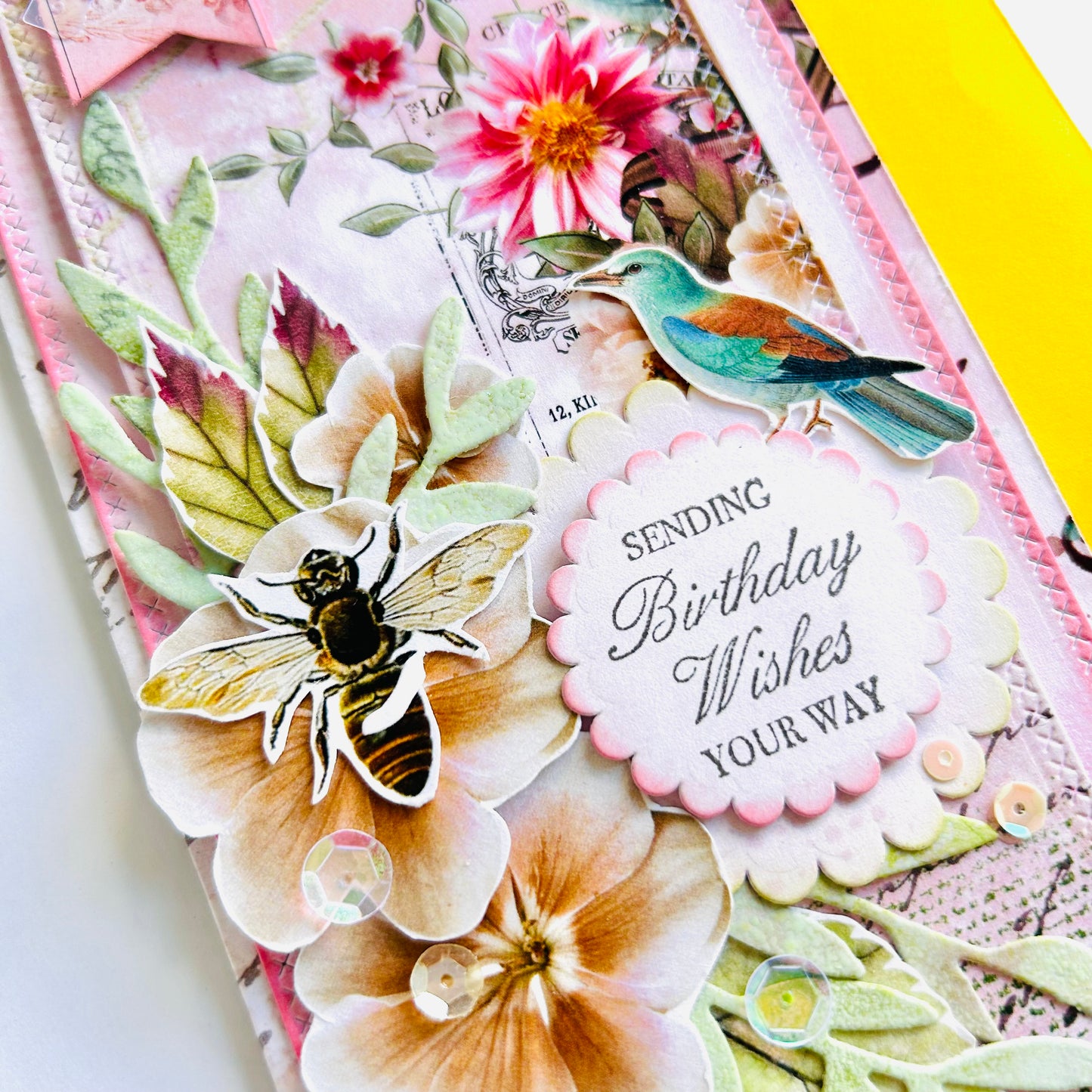 🌸🐝🕊 Handmade Birthday Card