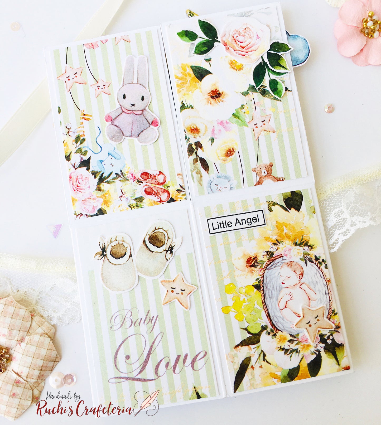 🎀 Pop‑Up Box Card for Baby Girl – “Little Angel”