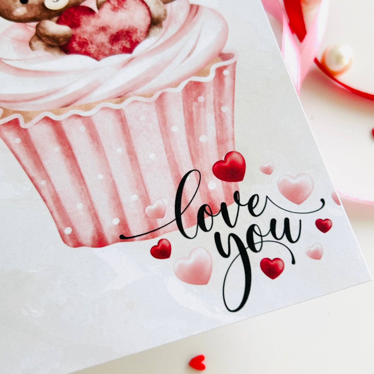🧸🧁 Valentine’s Day Card ‘Love You Cupcake’