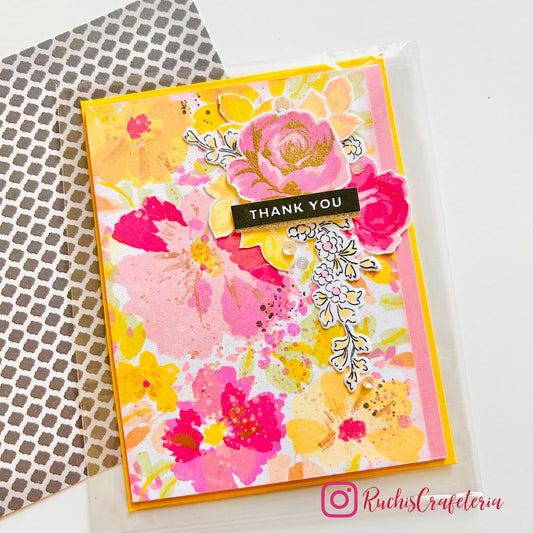 🌸 Handmade Floral “Thank You” Greeting Card