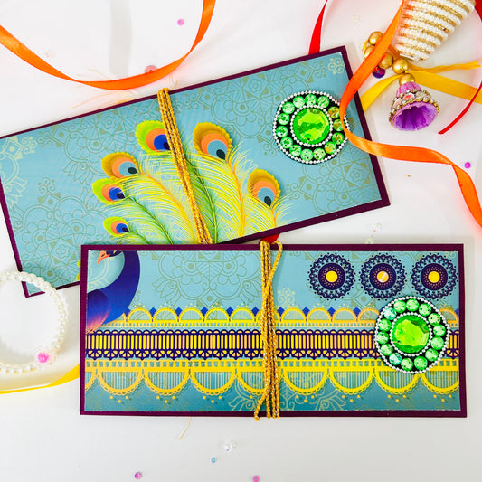 Festive Shagun Envelopes – Traditional Prints & Stone Motifs ✨💌 - Set of 2