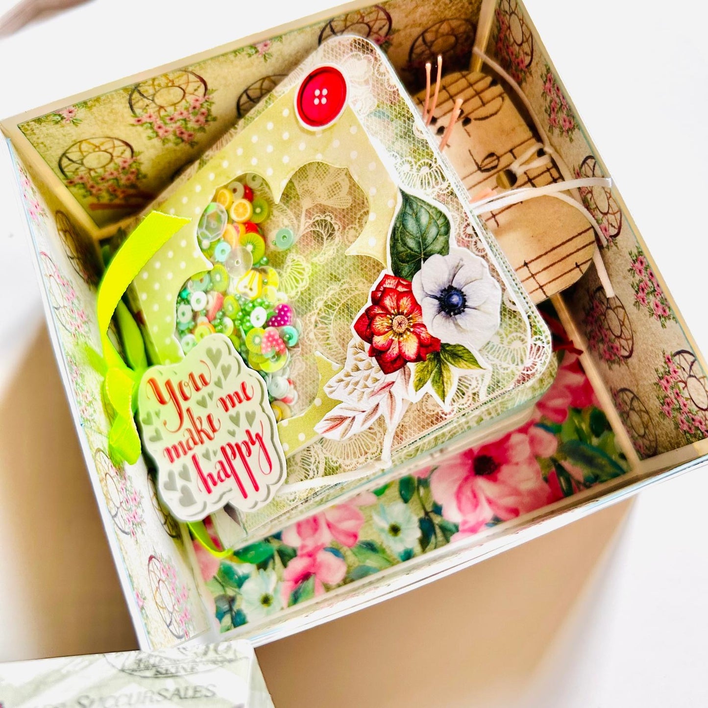 💖 You Make me happy– Handcrafted Mini Photo Album