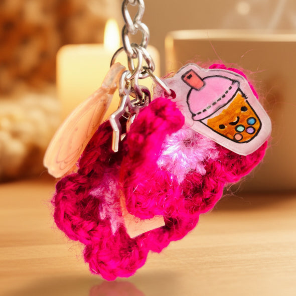 Crochet Bag Charm with Cuties
