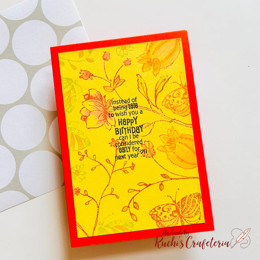 🌼 Belated Birthday Card – Floral Sunshine