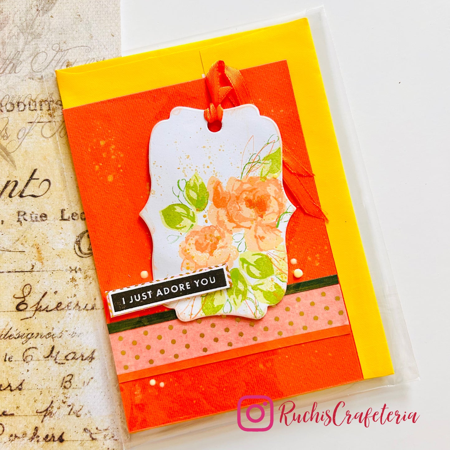 🧡 Greeting Card – “I Just Adore You”