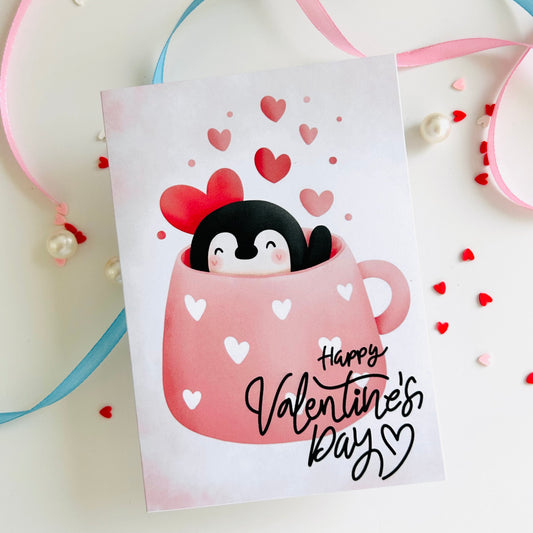 💕 Valentine’s Day Card ‘ Penguin Love’