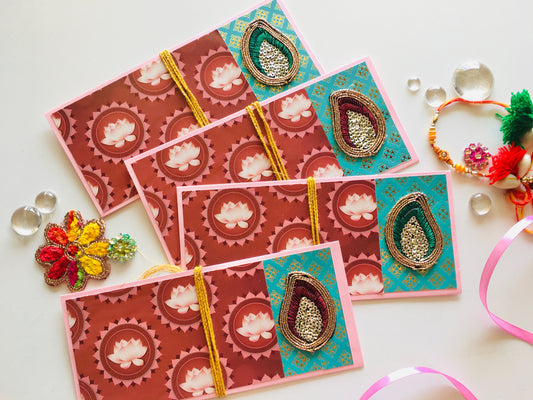 Festive Shagun Envelopes – Traditional Prints & Motifs ✨💌 - Set of 4