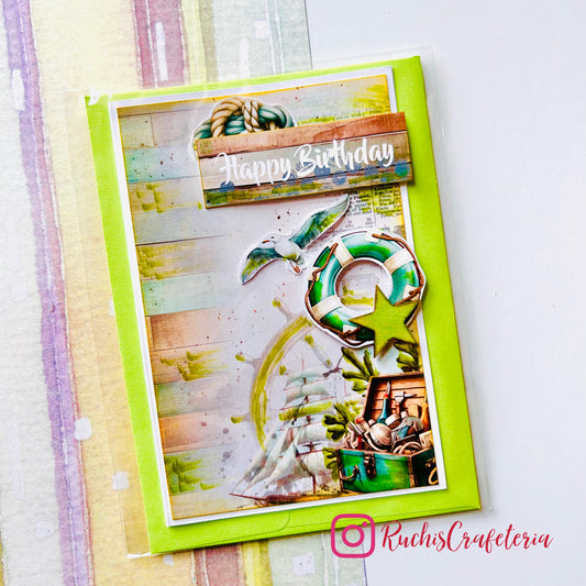 Handmade Birthday Card- Ocean Inspired