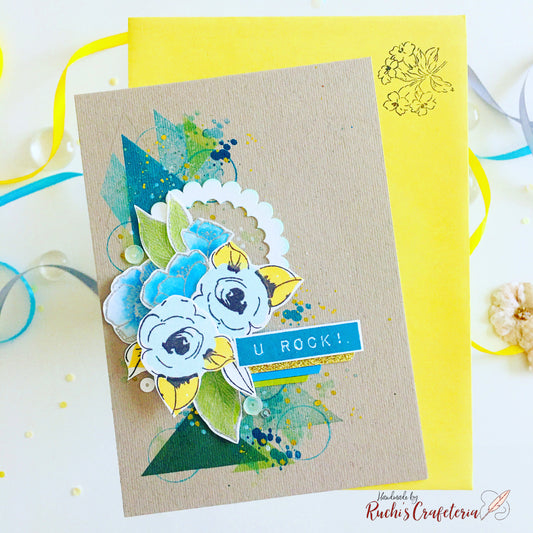 🌸 Greeting Card – “U Rock!”