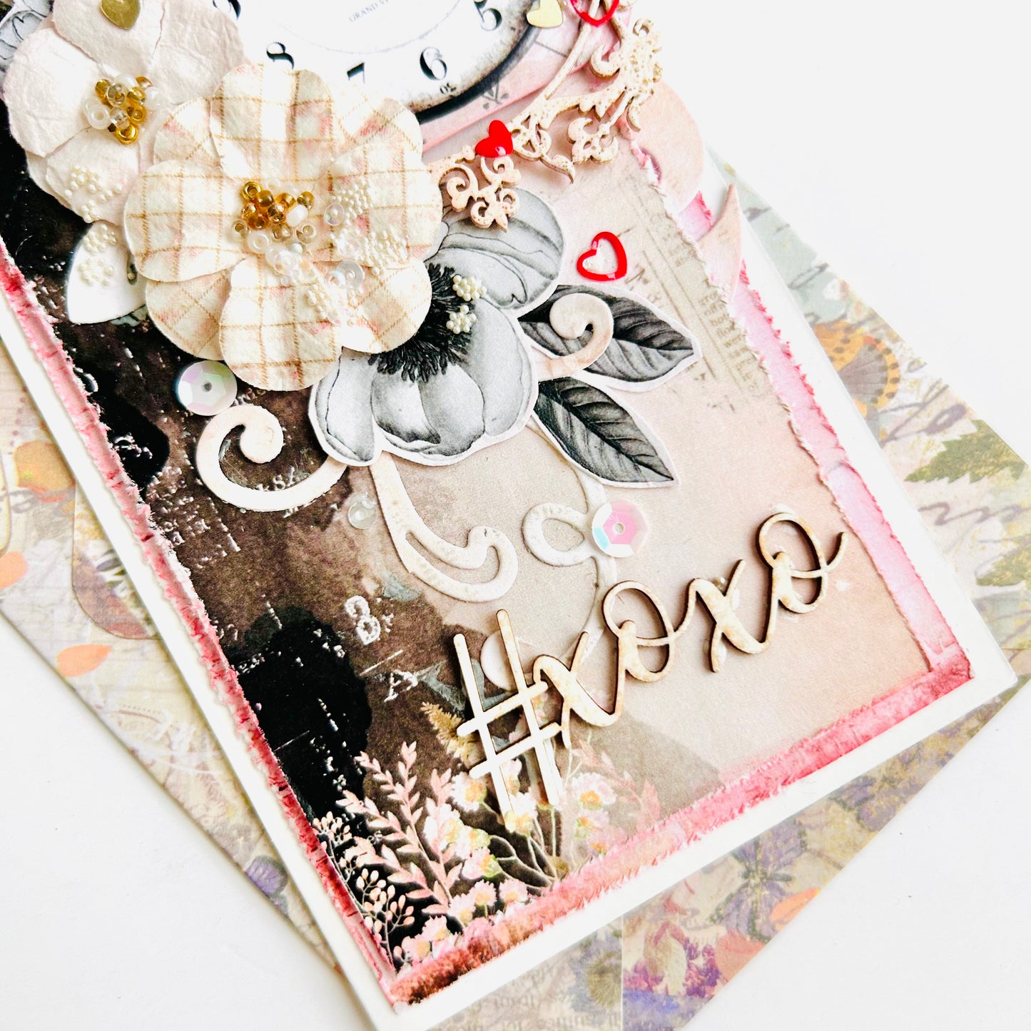 💖 Shabby Chic Card – 'XOXO'