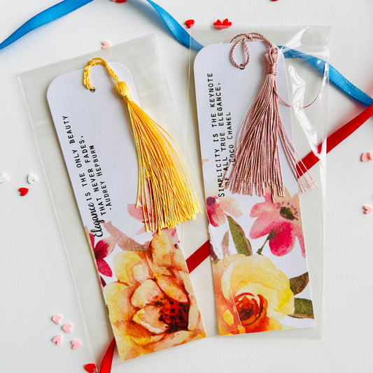 Floral Bookmarks Scarlet -Set of 2