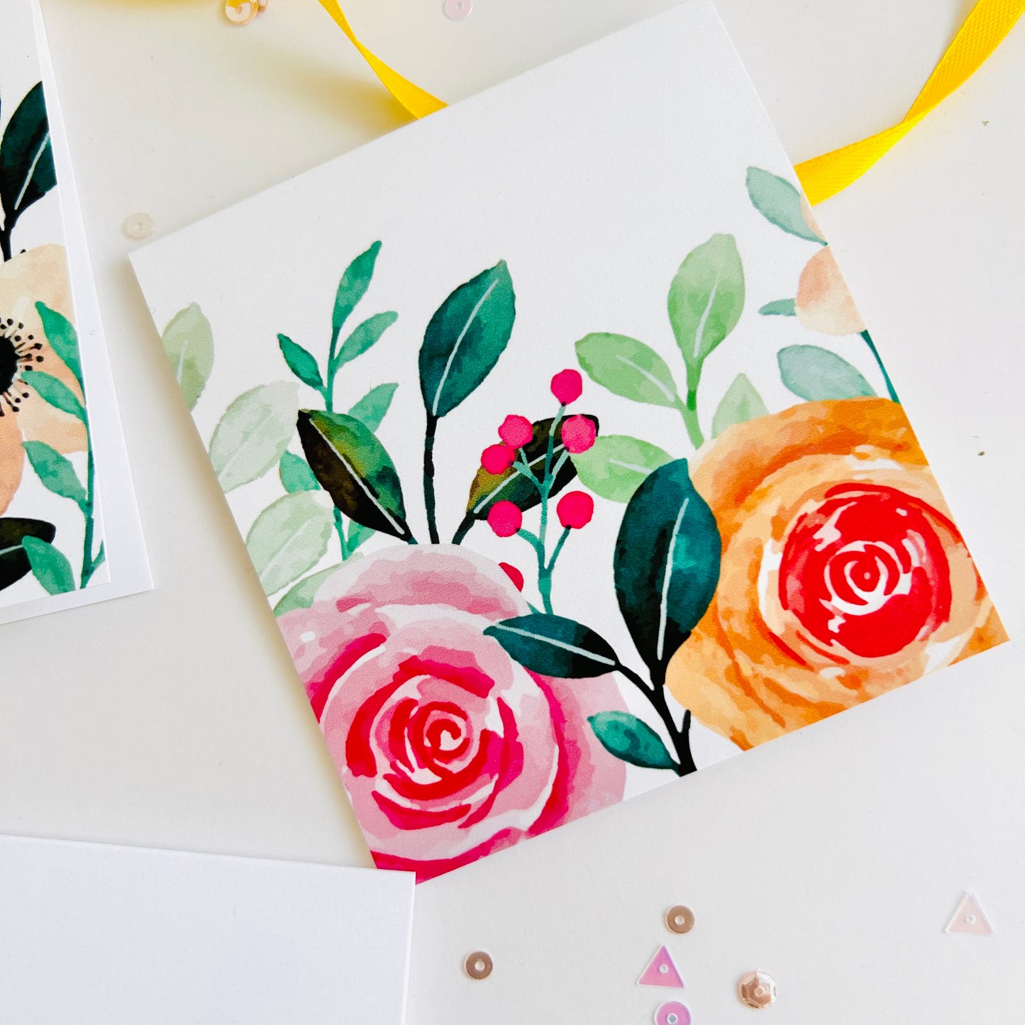 📝 Bold Bloom Note Cards – Set of 3