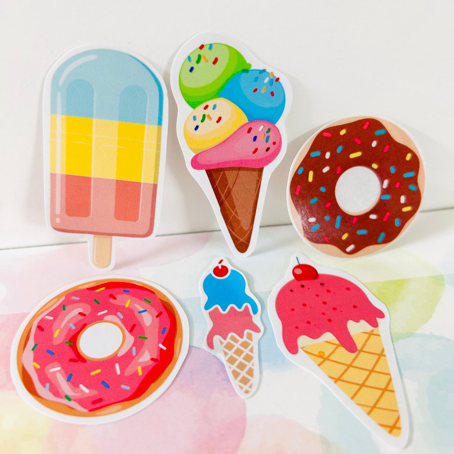 🍦🍩 Ice Cream & Doughnut StiKars Limited Edition (Set of 6)