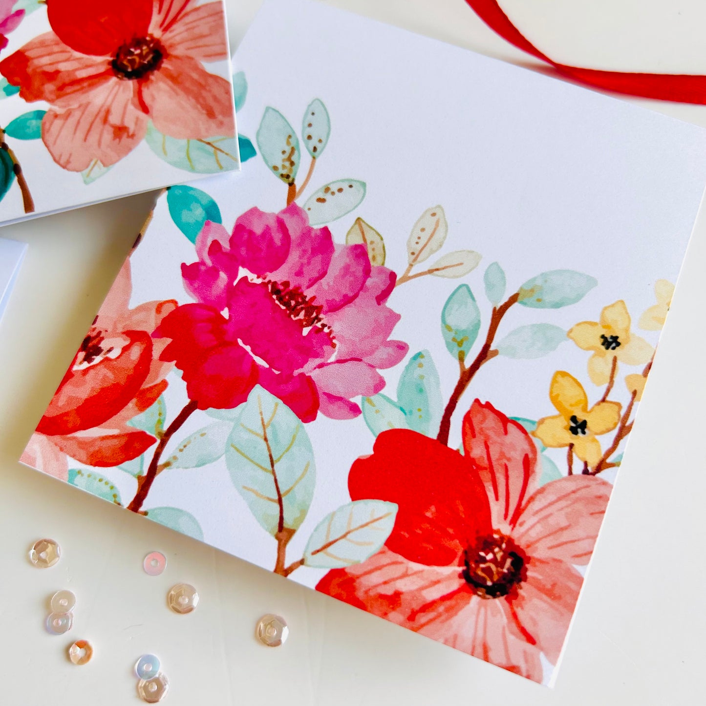 🌺 Bright Bloom Note Cards – Set of 3