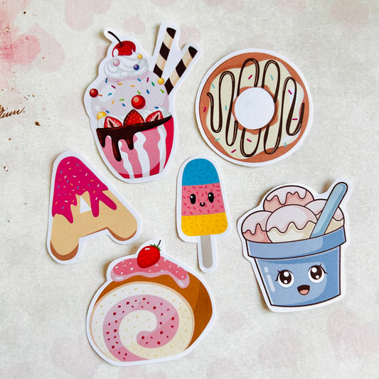 🍨🍰 Ice Cream StiKars (Set of 6)