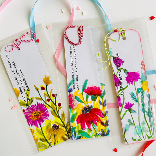 Floral Bookmarks #11 -Set of 3