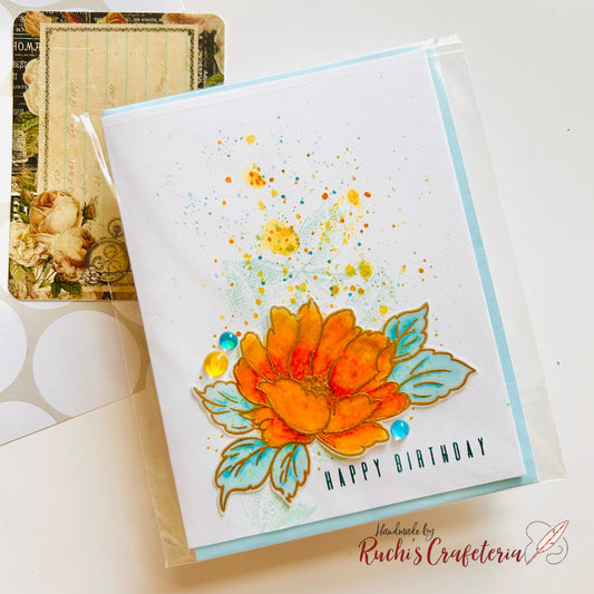 🌸 Handmade Birthday Card with Vellum Flower
