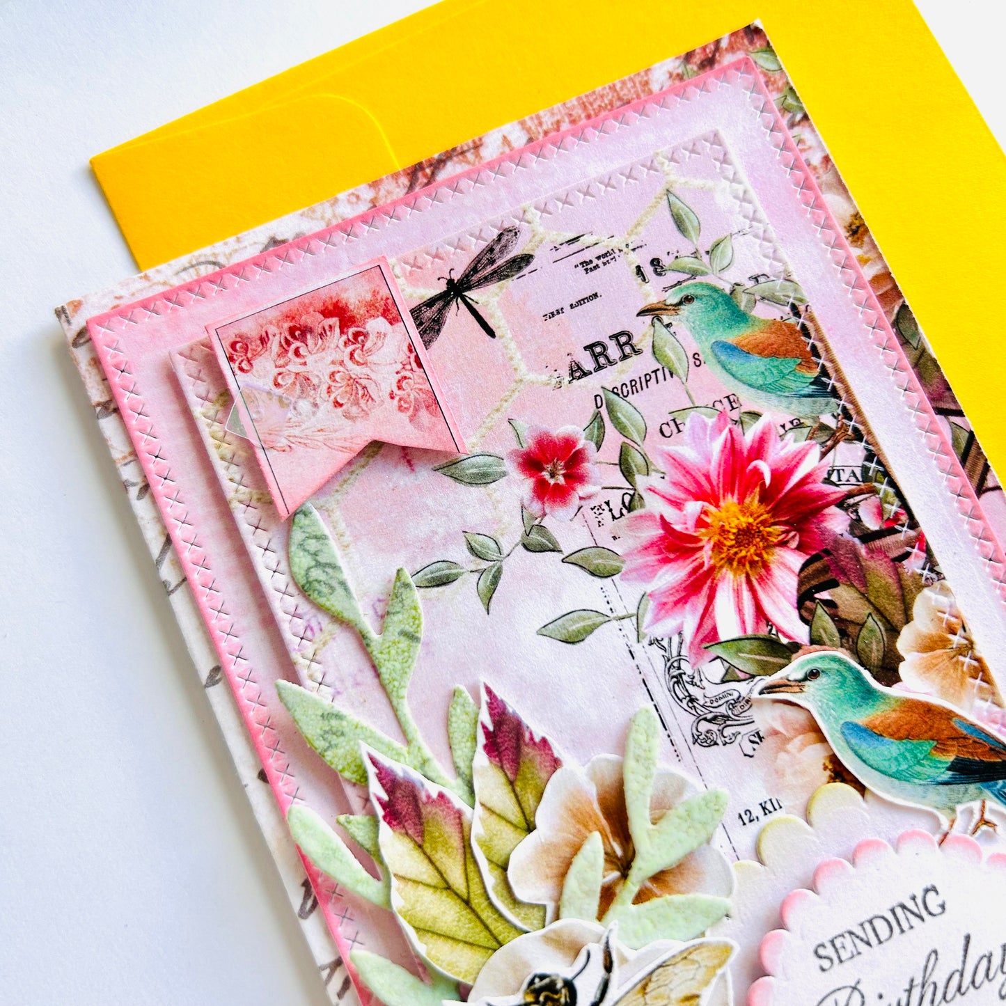 🌸🐝🕊 Handmade Birthday Card