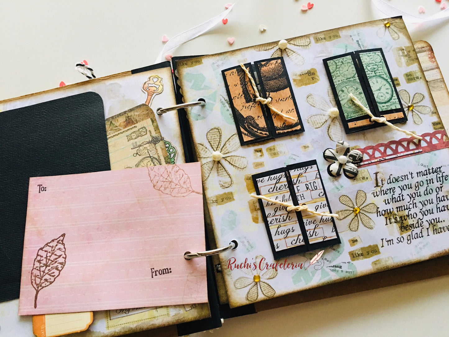 🖤🦋 Together Always – Handcrafted Vintage Photo Album