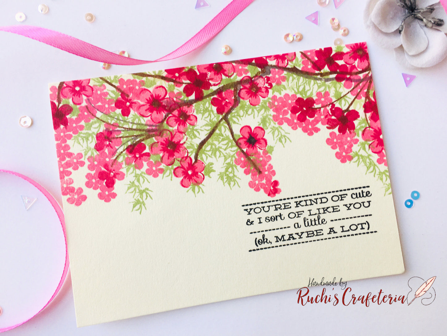 🌸 Spring Floral Card – “I Kinda Like You"