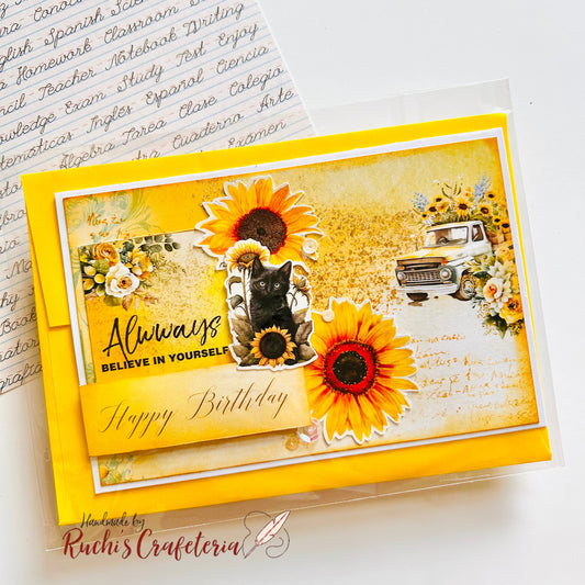 Birthday Card – Sunflowers & Self-Belief 🌻
