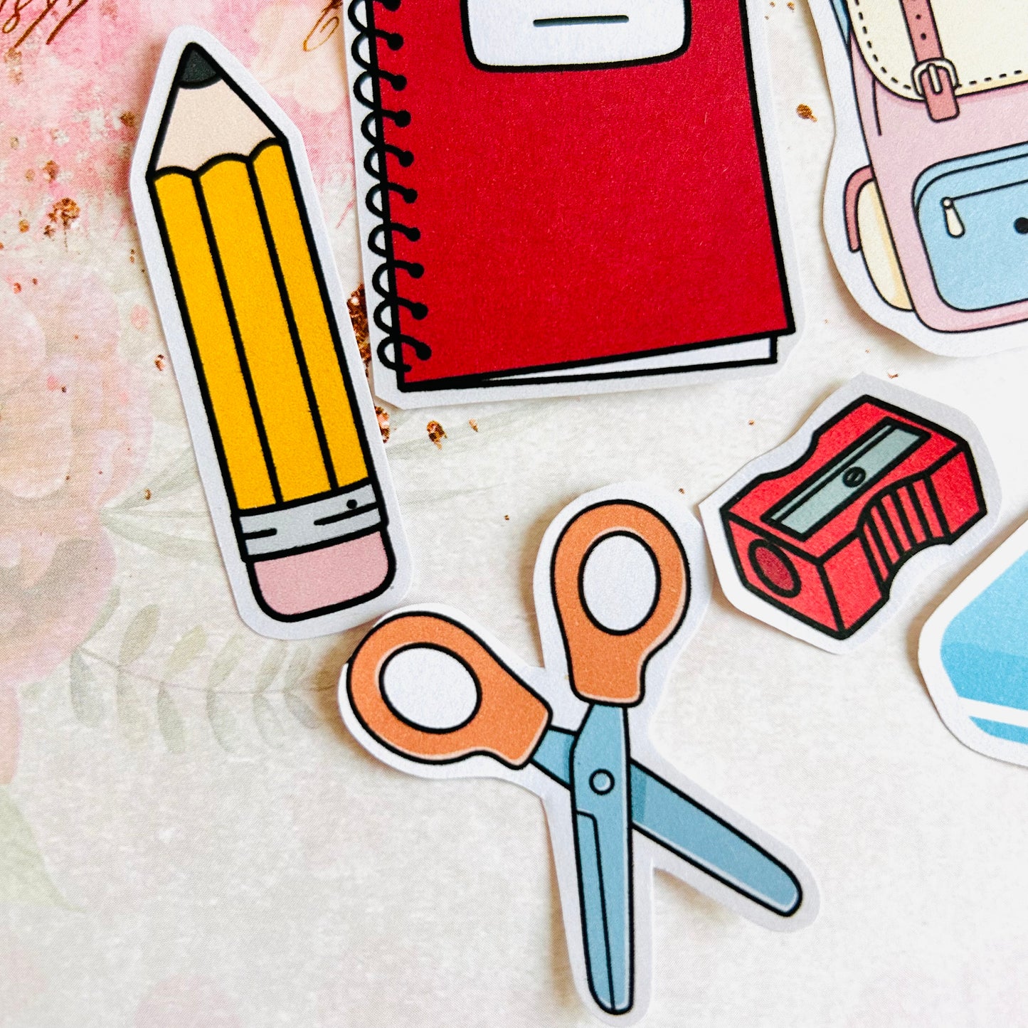 📒🎒 Cute School Supplies StiKars (Set of 6)