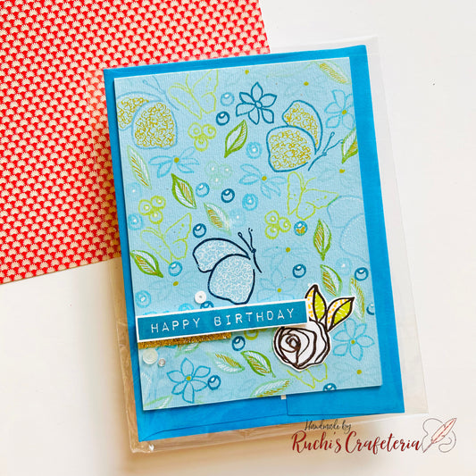 💙🩵 Birthday Card – Butterflies & Floral Elegance 🦋