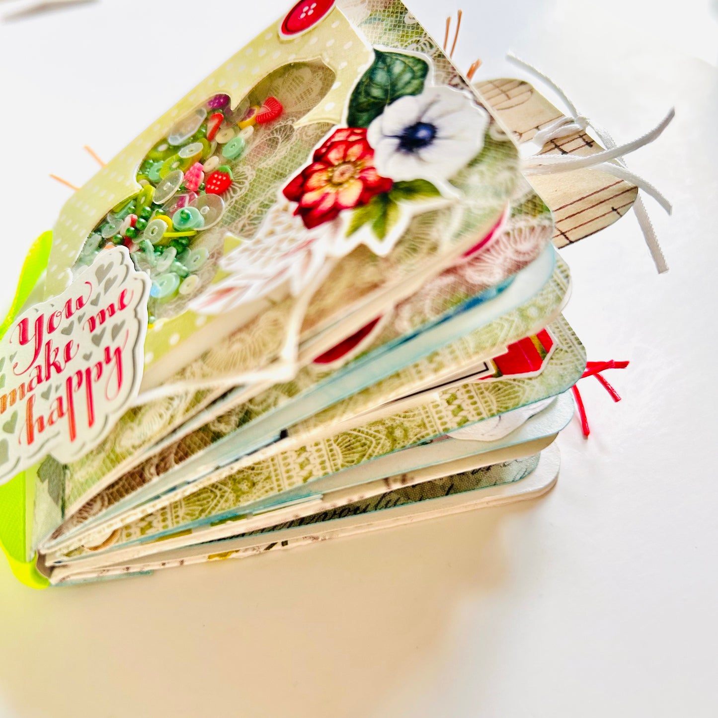 💖 You Make me happy– Handcrafted Mini Photo Album