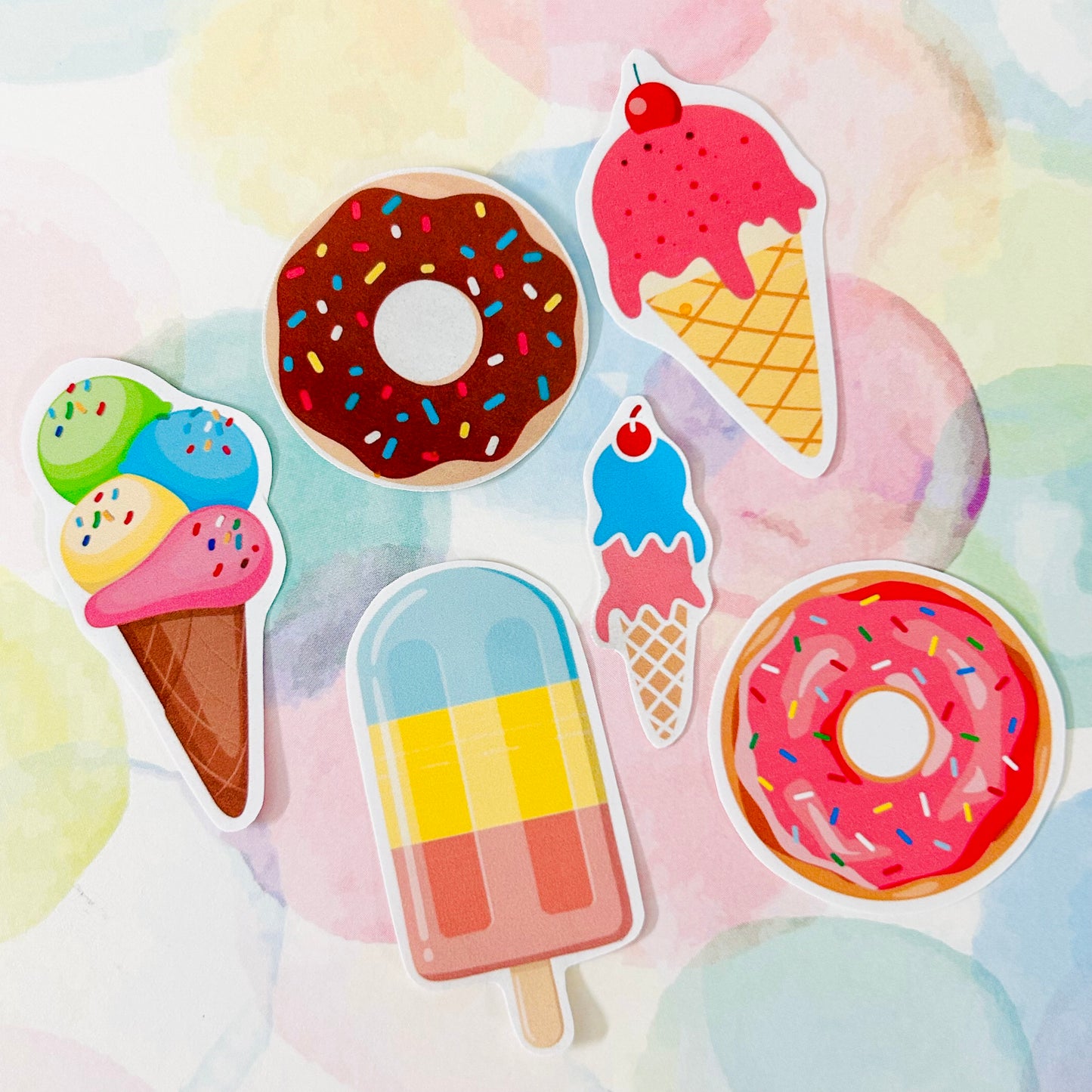 🍦🍩 Ice Cream & Doughnut StiKars Limited Edition (Set of 6)