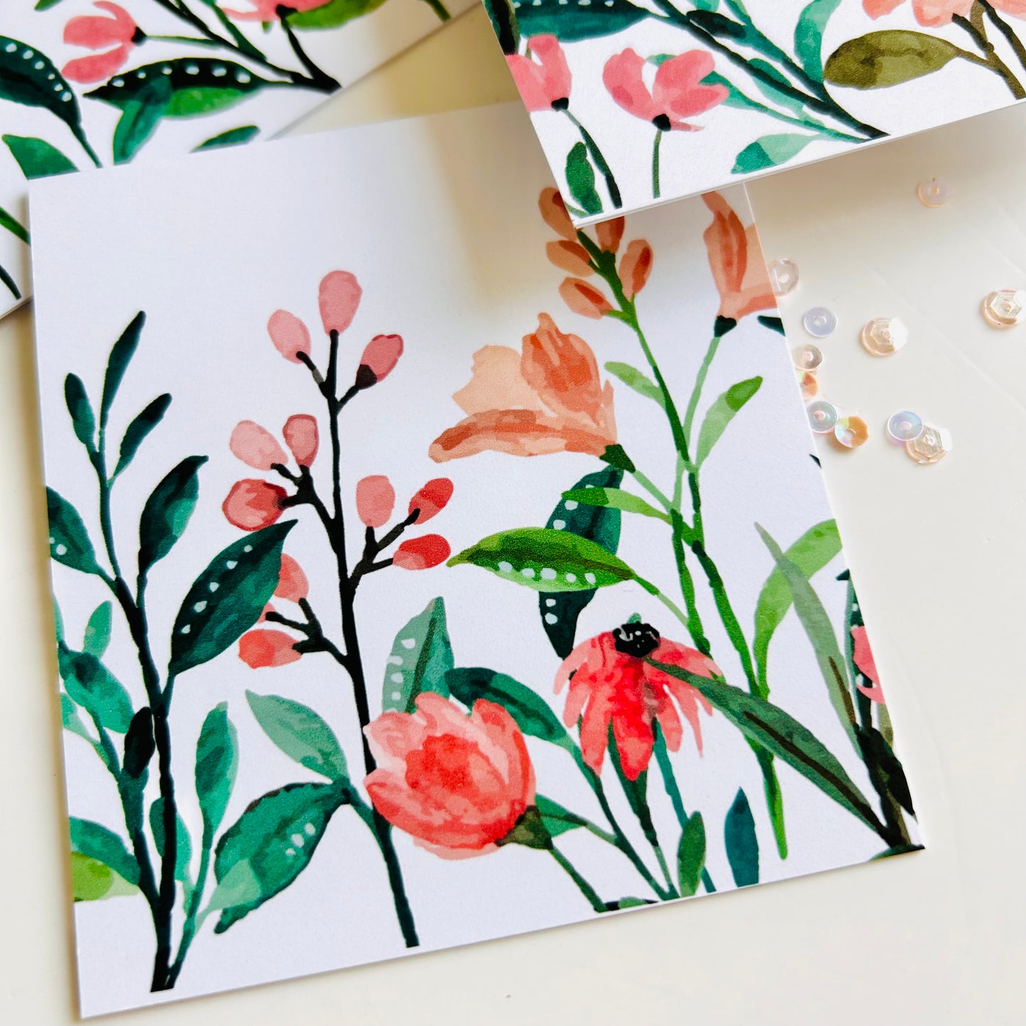 💐 Pastel Bloom Note Cards – Set of 3