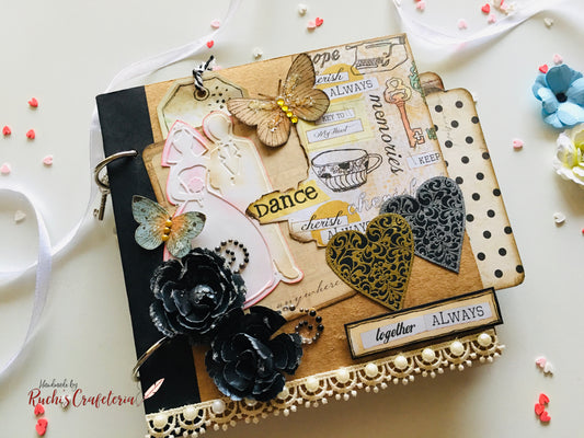 🖤🦋 Together Always – Handcrafted Vintage Photo Album