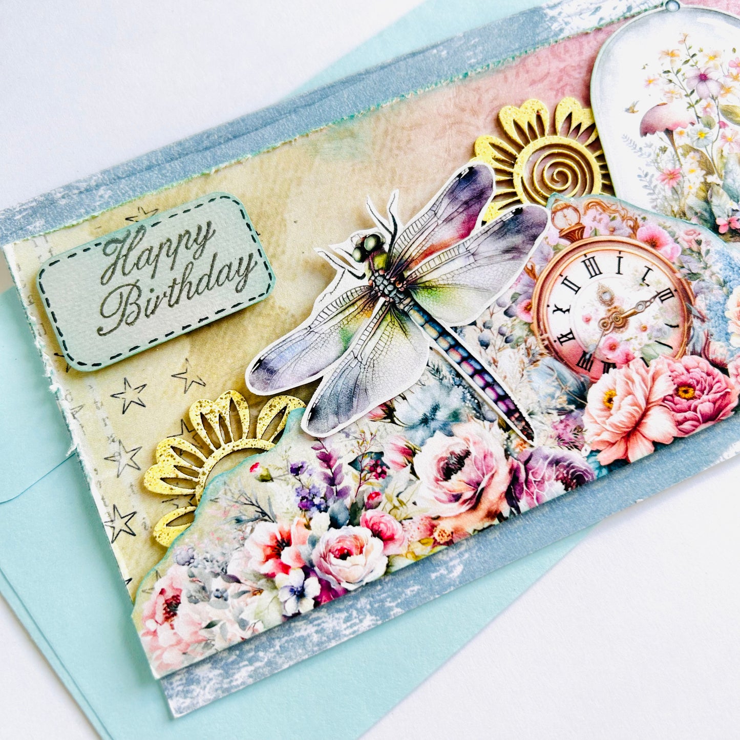 🌸🕰️ Whimsical Birthday Card