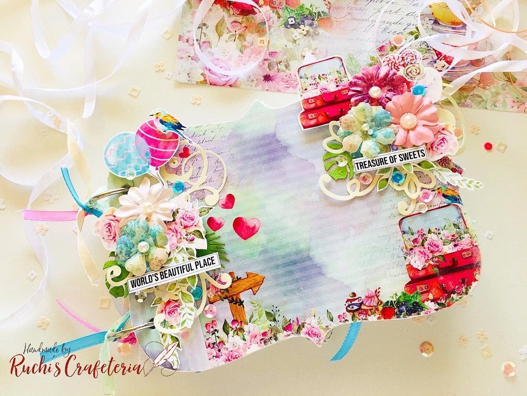 🍬 Treasure of Sweets – Handcrafted Shabby Chic Chipboard Album