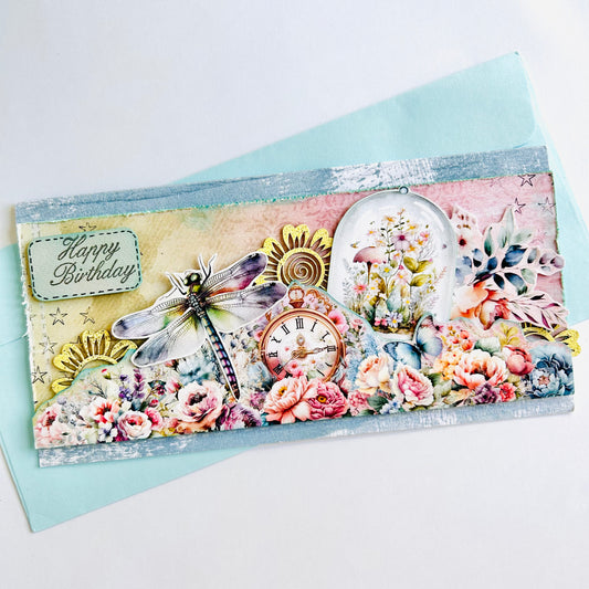 🌸🕰️ Whimsical Birthday Card