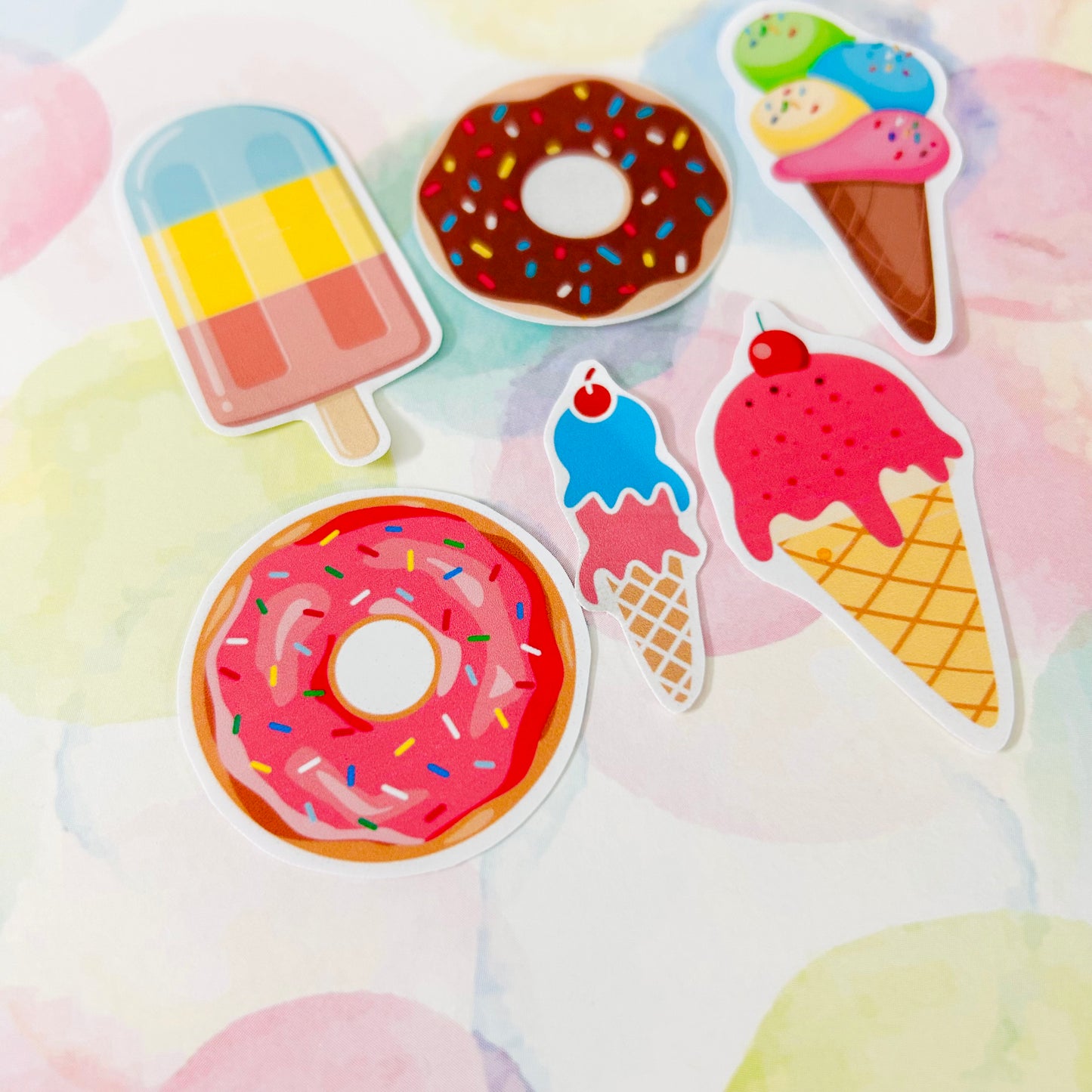 🍦🍩 Ice Cream & Doughnut StiKars Limited Edition (Set of 6)