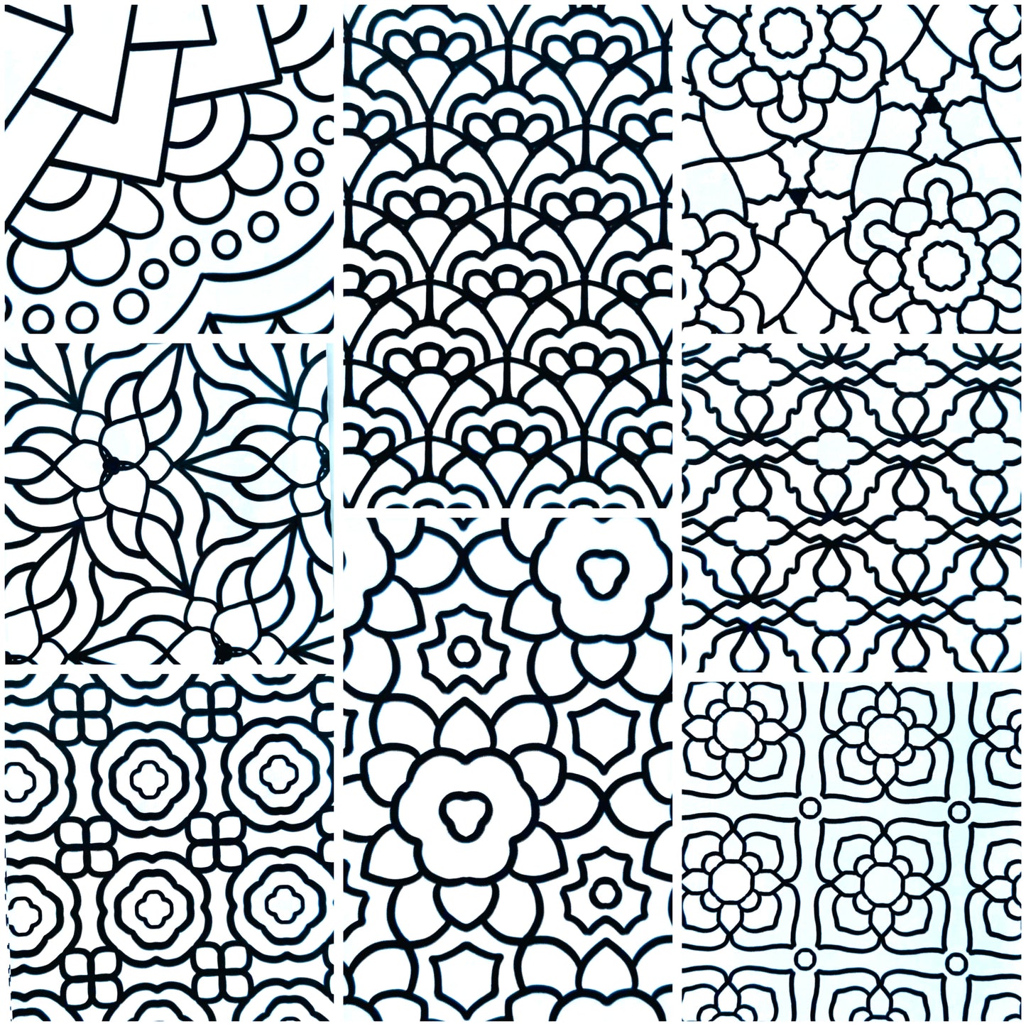 'Color Me Calm' Coloring Pages for Kids (set of 6 Assorted Designs)